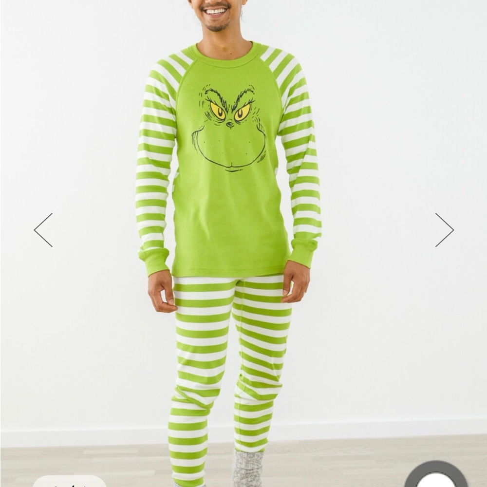 Hanna Andersson Grinch Adult Long John Pajama Top and Bottom